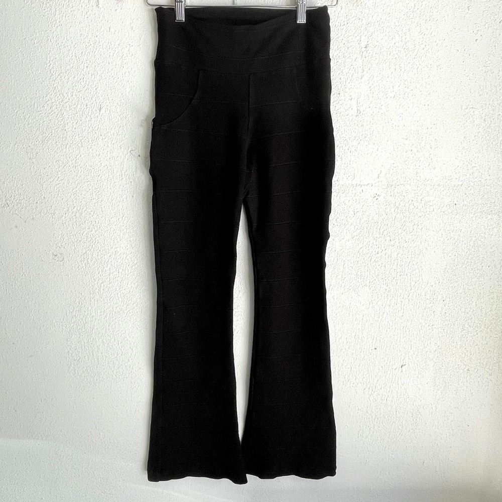 Moria Ponte Pants Women 25x39 Knit Pullon Stretch Bellbottom Flare Bootcut Y2K